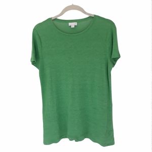 J. Jill Lime Green 100% Linen top Size S